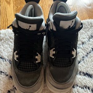 Kids Black and Gray Sneakers Jordan 4